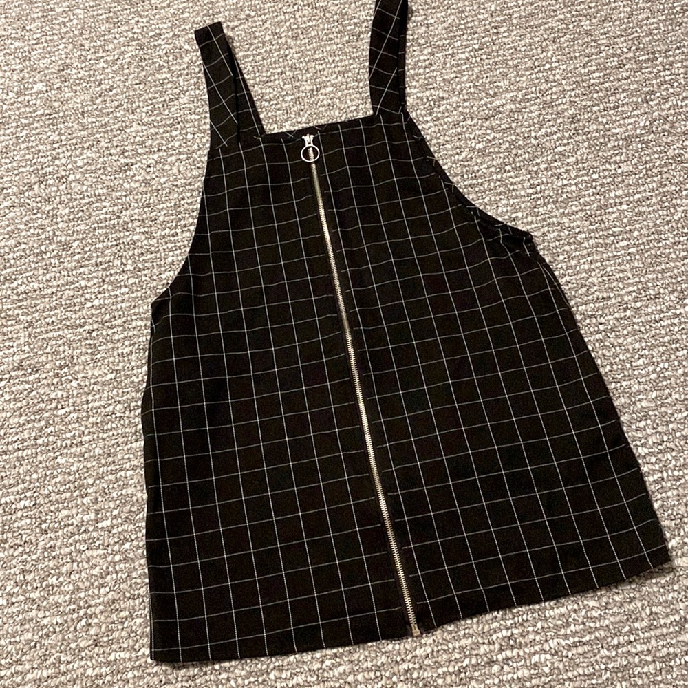 Black Zipper Overall Dress - Forever 21
